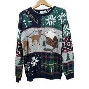 DESIGN OPTIONS Women's Vintage Size S Hand Knit Winter Barn Pullover Sweater